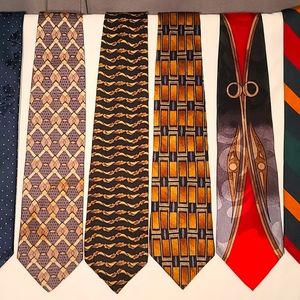 Lot Of 6 Vintage Men’s Neck Ties. Silk Excellent Condition. See pics for brands